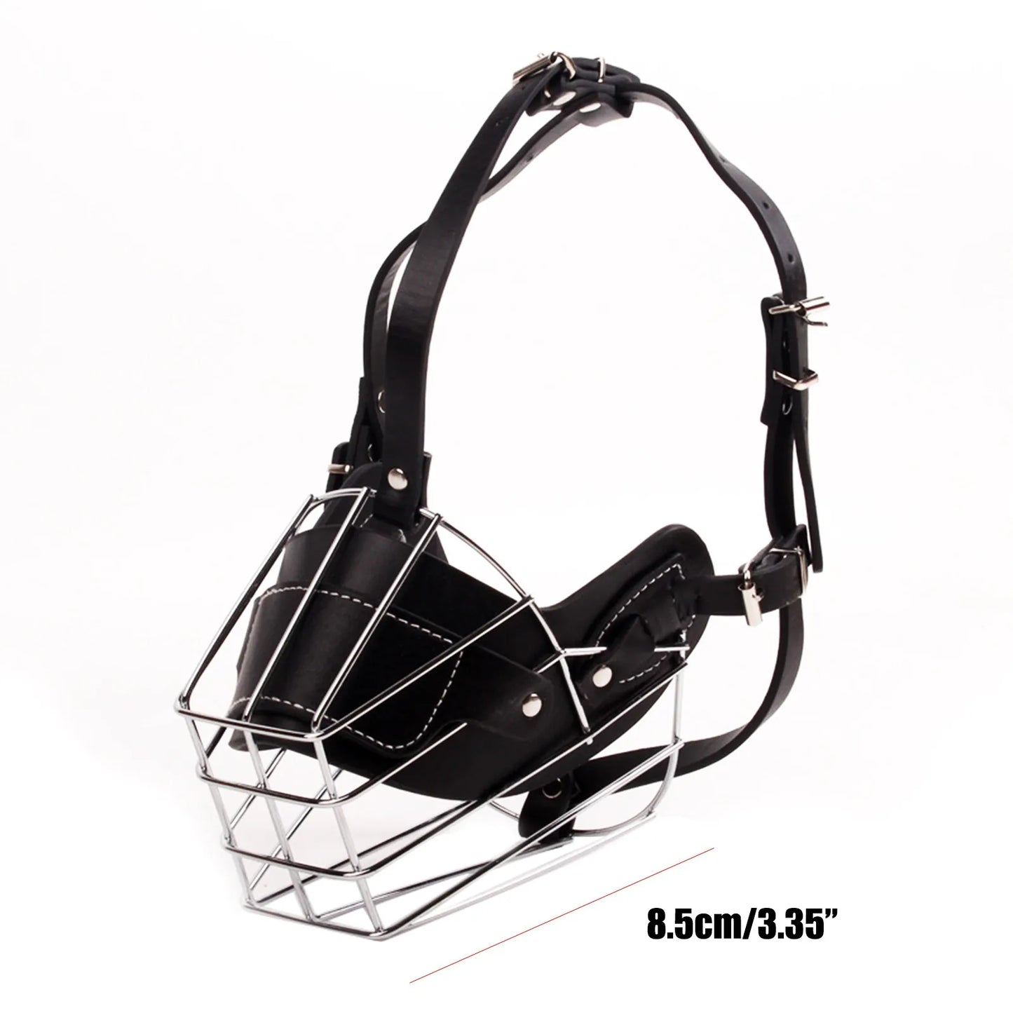 Breathable PVC Wire Dog Muzzle Basket Large Breeds Leather Straps