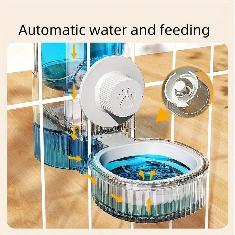 Hanging Automatic Pet Feeder And Water Dispenser For Cage