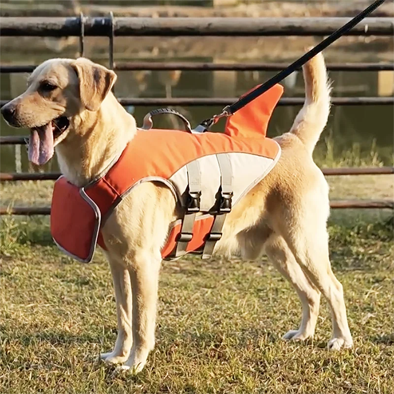 NONECN Shark Fin Dog Life Vest For Swimming And Surfing Safety