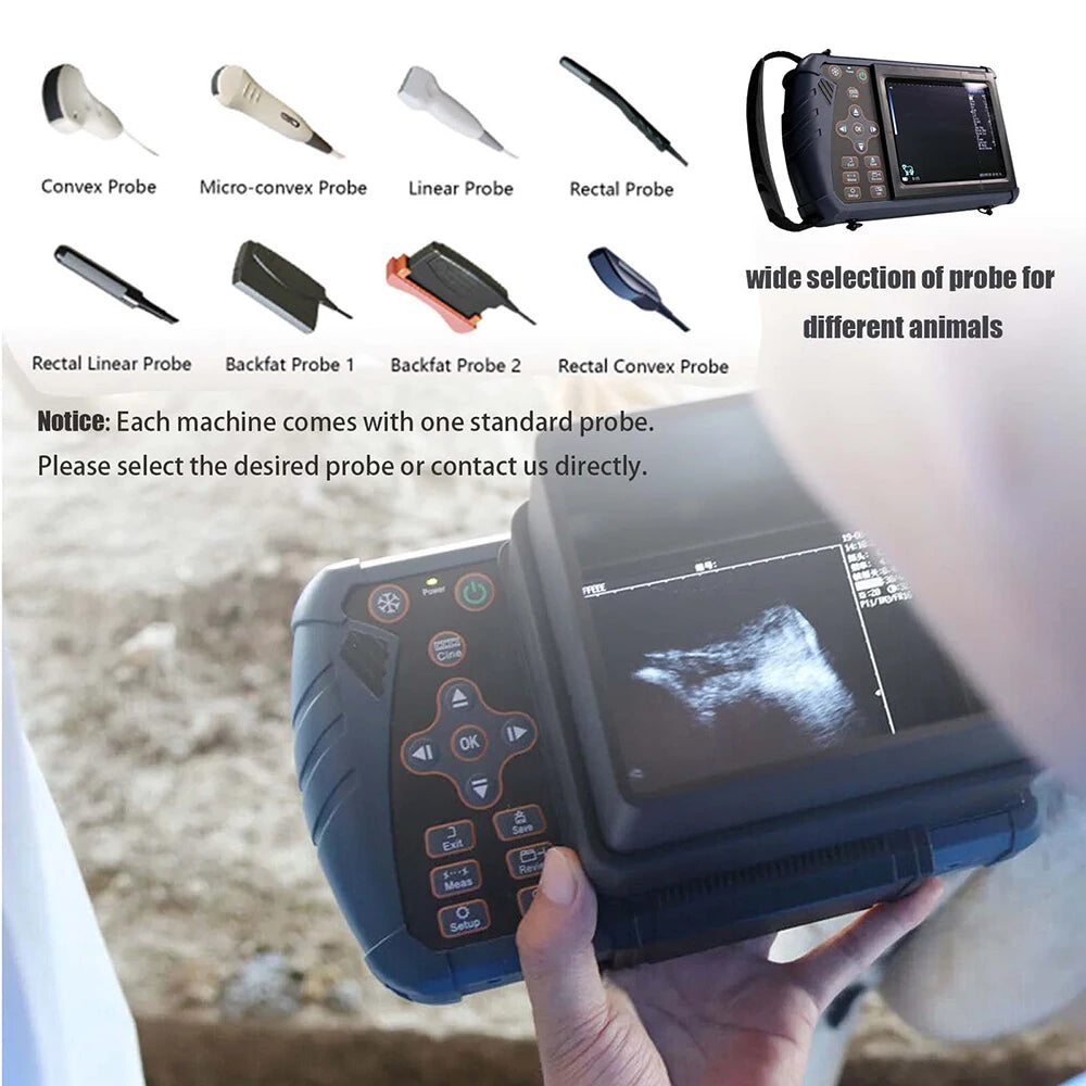 DAWEI Handheld Veterinary Ultrasound Scanner For Farm Animals Pregnancy Testing