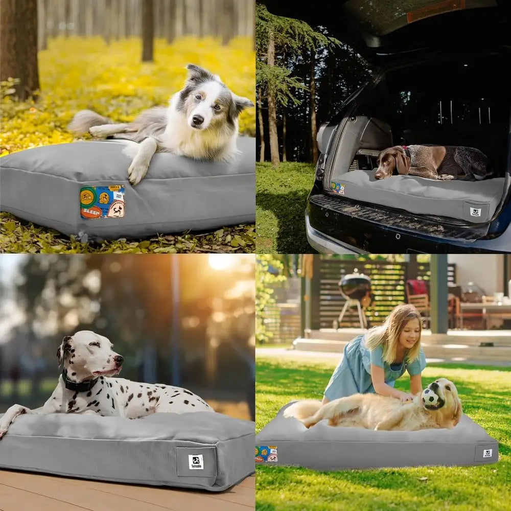 Ultra Durable Waterproof Canvas Dog Bed With Removable Cover Outdoors