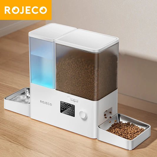 ROJECO 2In1 Automatic Pet Feeder and Water Fountain