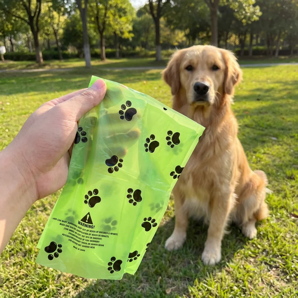 Degradable Dog Waste Bags Thickened Leakproof Portable Rolled For Walks