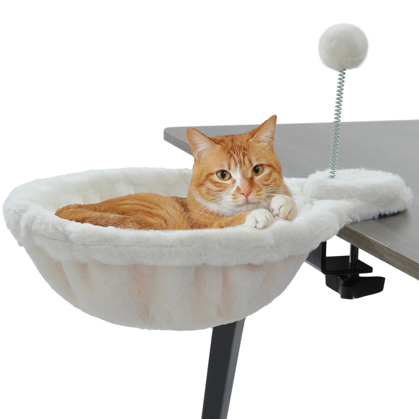 PEQULTICN Cozy Portable Cat Bed With Safe Hammock Toy
