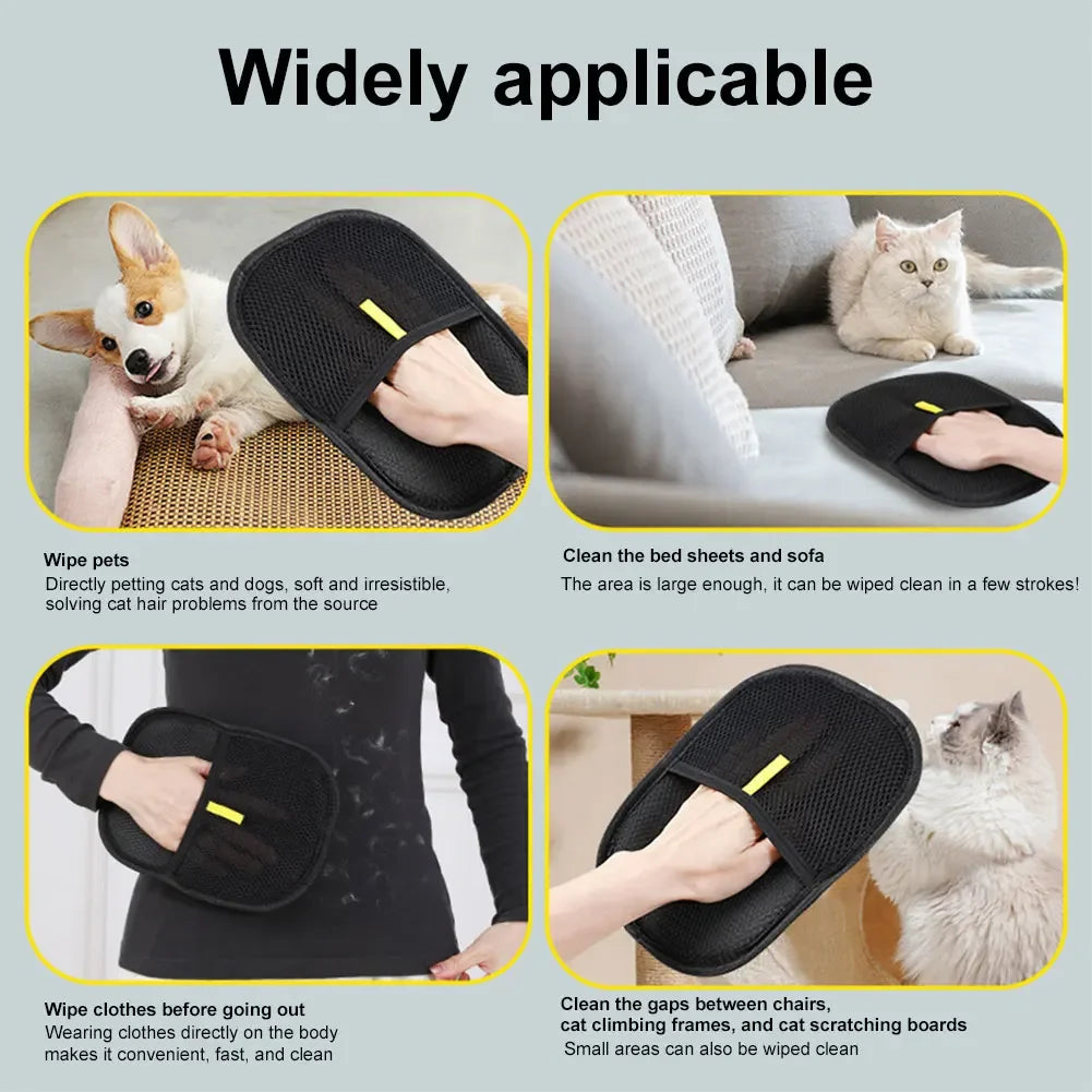 KYJG Pet Hair Removal Gloves 2 In 1 Grooming Mitts