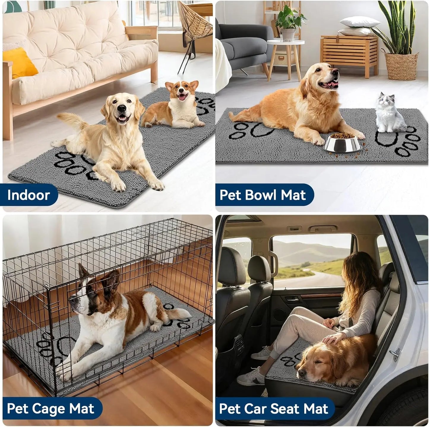 Super Absorbent Dog Door Mat Anti Slip Washable Pet Rug