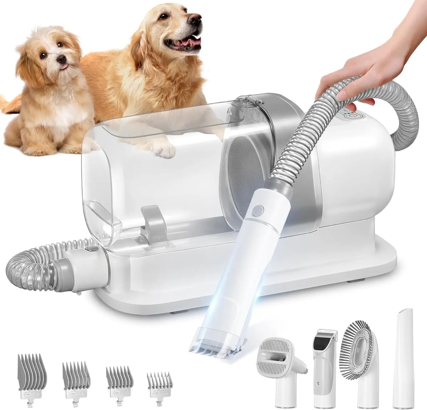 Pet Grooming Vacuum Kit Low Noise With 5 Essential Tools