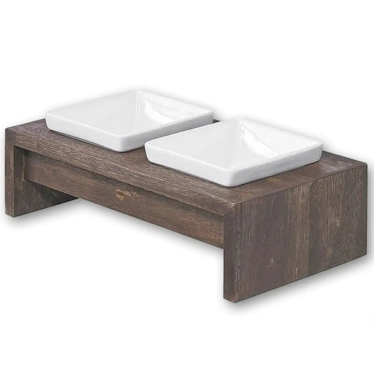 Artisan Diner Double Dog Feeder With Ceramic Bowls