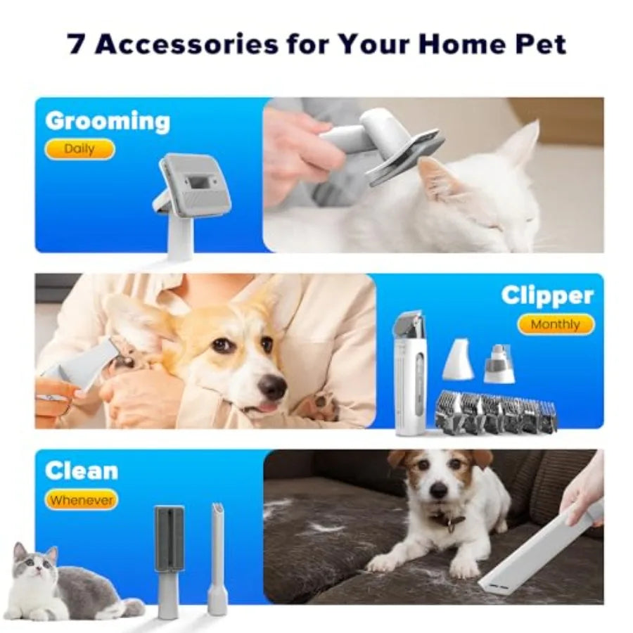 MDNG Dog Grooming Kit with 15000 Pa Vacuum Stainless Tools