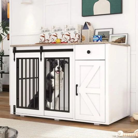 Indoor Dual Function Furniture Style Dog Crate With Storage Drawer