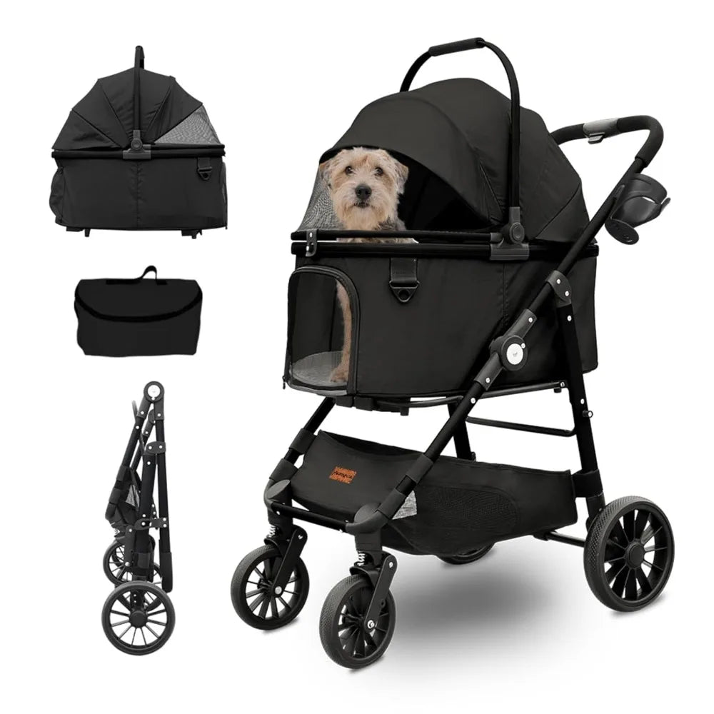 Tificy Pet Stroller Dog Stroller Fits Three Small Pets