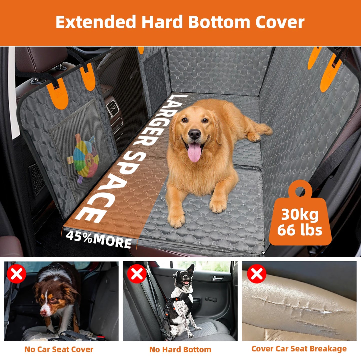Dog Car Back Seat Extender Hammock Protector Waterproof Travel Bed