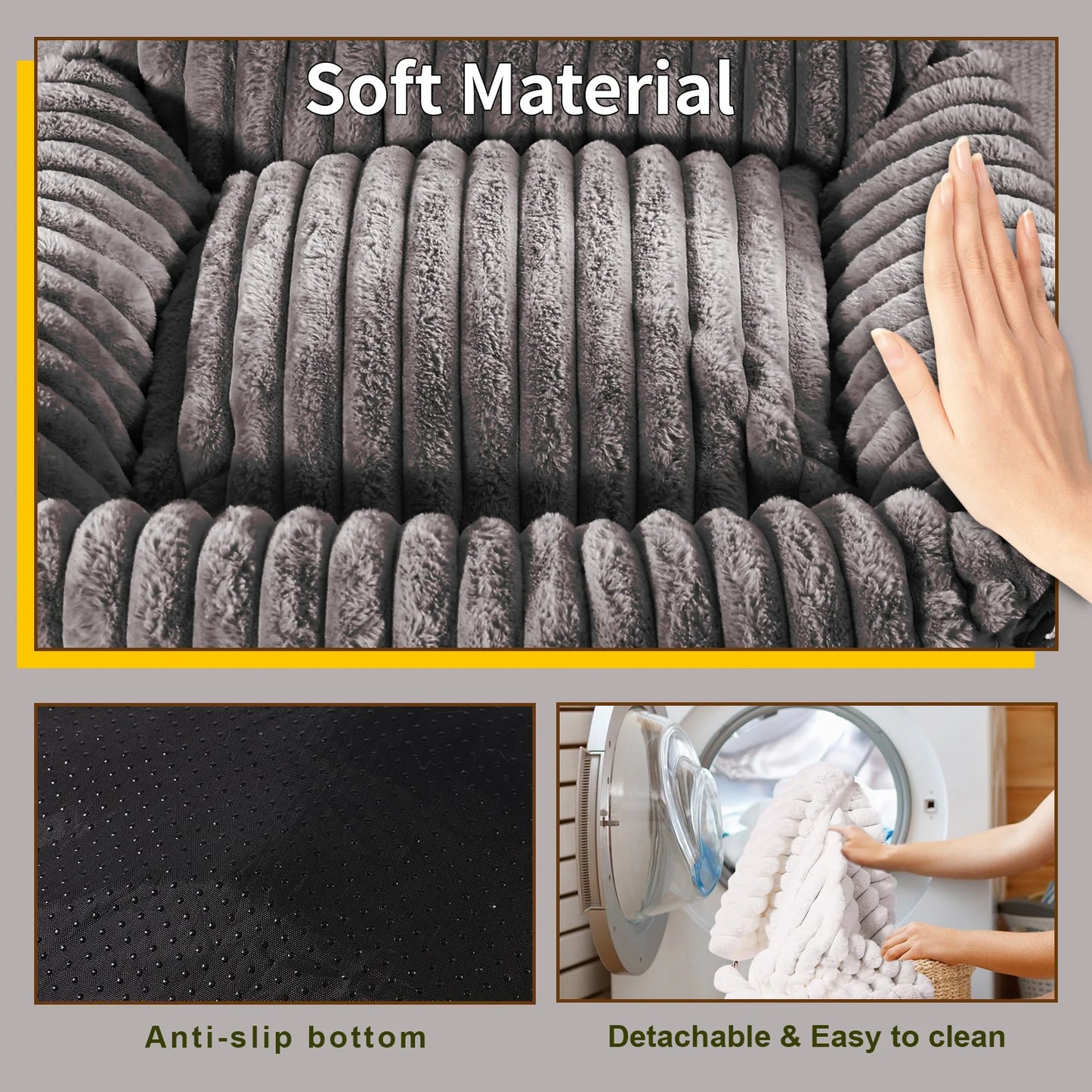 Cat Sofa Bed Furry Lounge Chair Detachable And Washable For Cats And Dogs