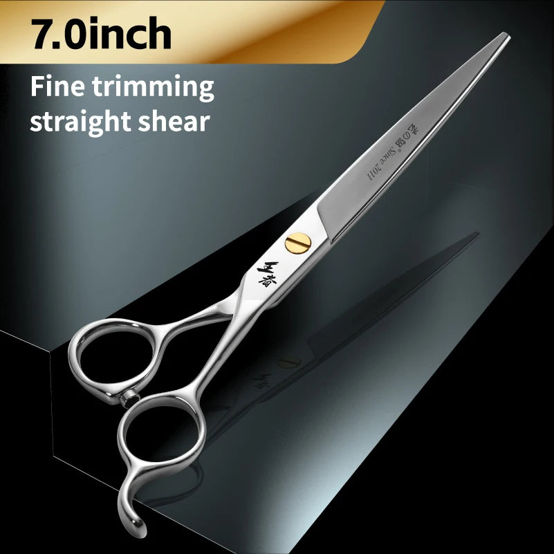 Fenice King Series VG10 Steel Dog Grooming Scissors Straight Curved Thinning