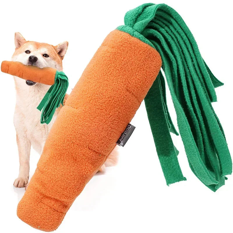 Hign-concerned Dog Sniffing Toy Carrot Shape Squeaky Nosework Toy