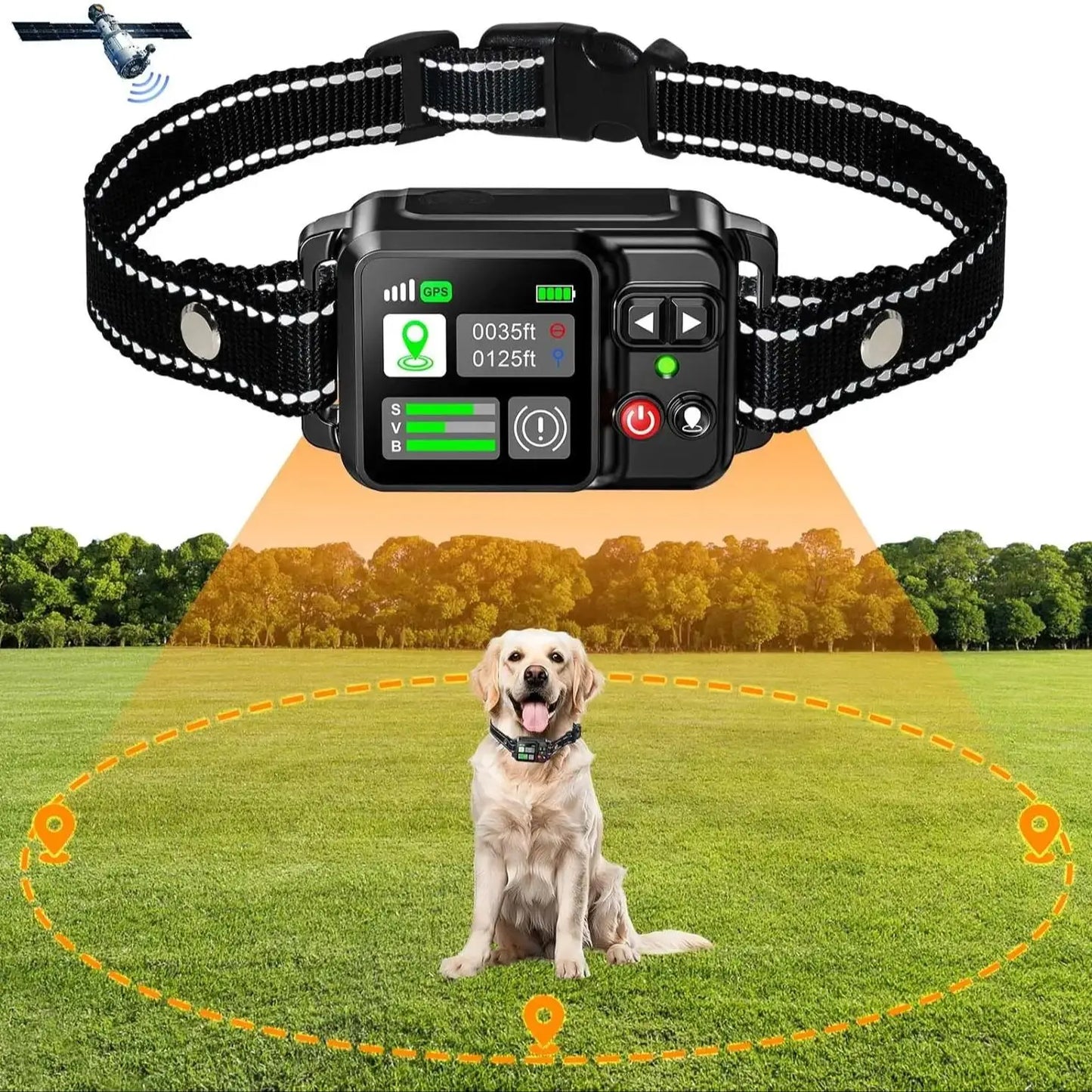 Petedu GPS Wireless Dog Fencing System With GPS Satellite Technology