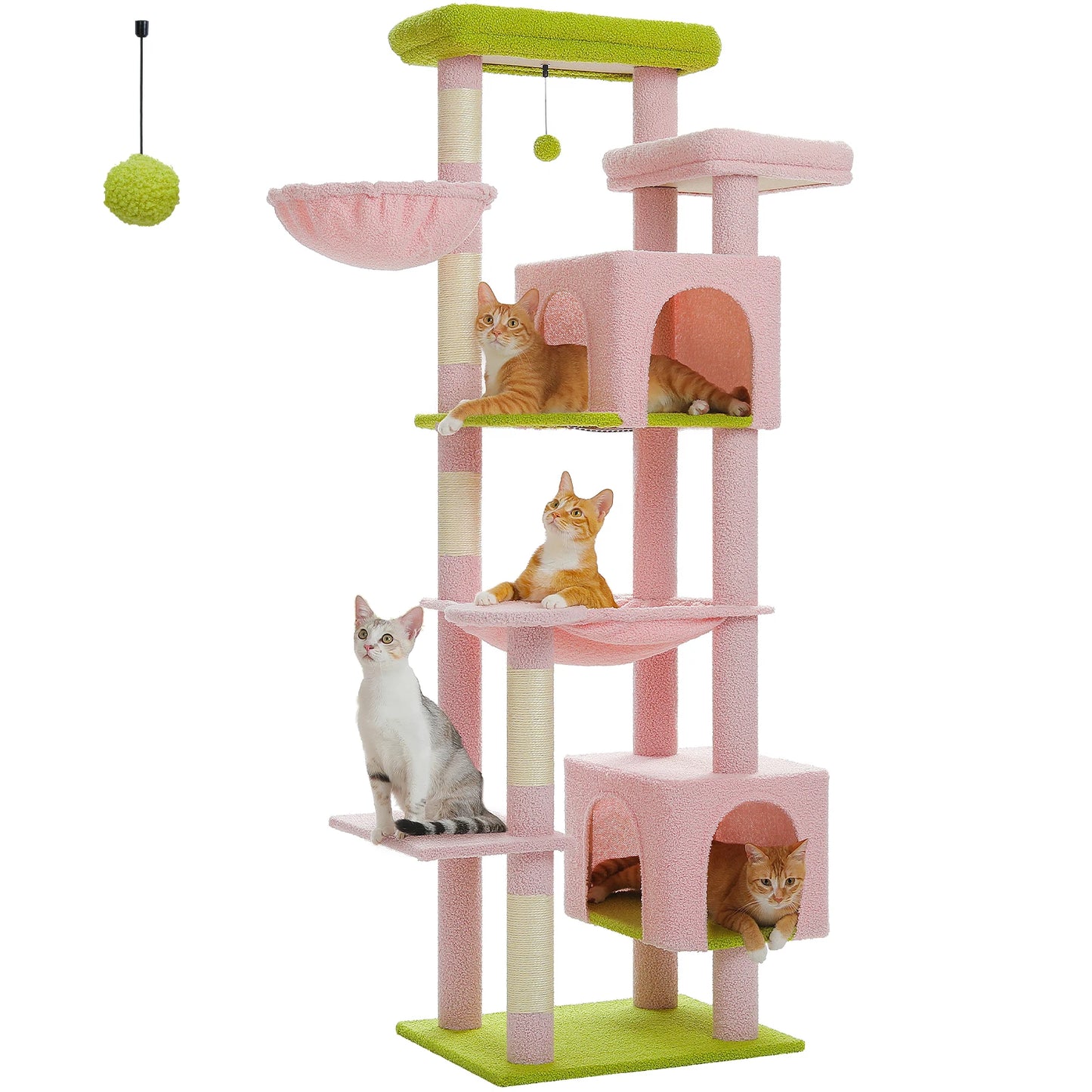 PEQULTICN Cat Tree Indoor Multi Level Tower With Scratching Posts Hammock