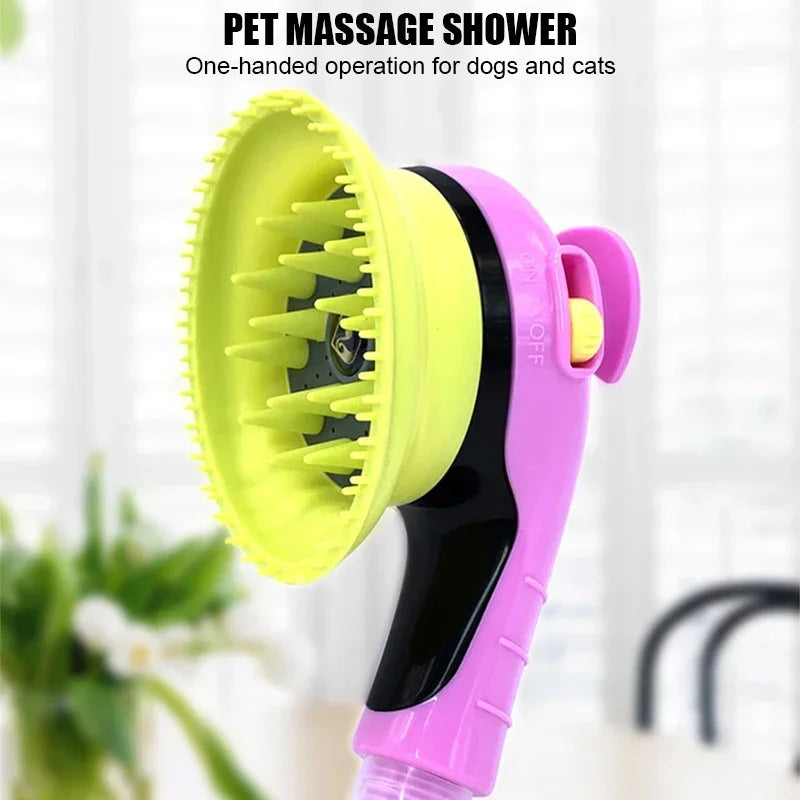 Hign-concerned Pet Massage Shower Head Bath Brush For Dogs Cats
