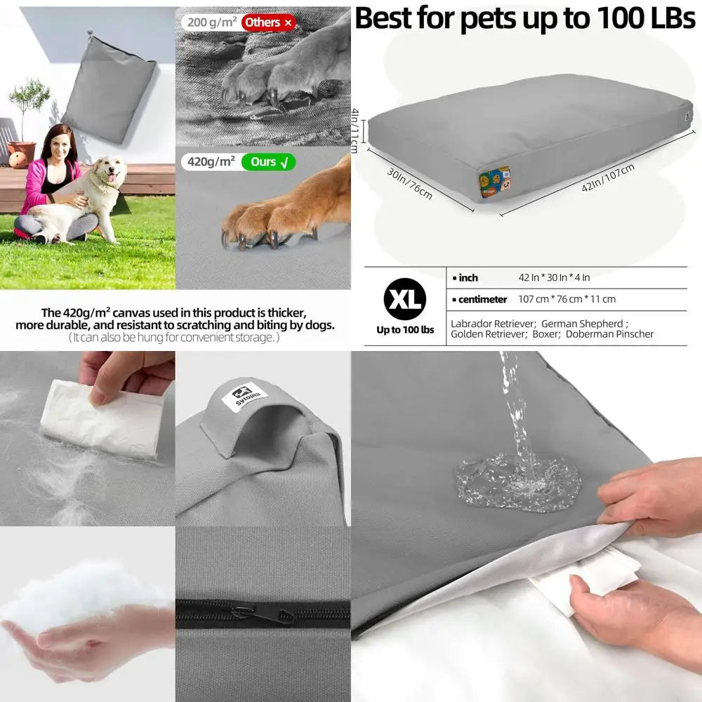 Ultra Durable Waterproof Canvas Dog Bed With Removable Cover Outdoors