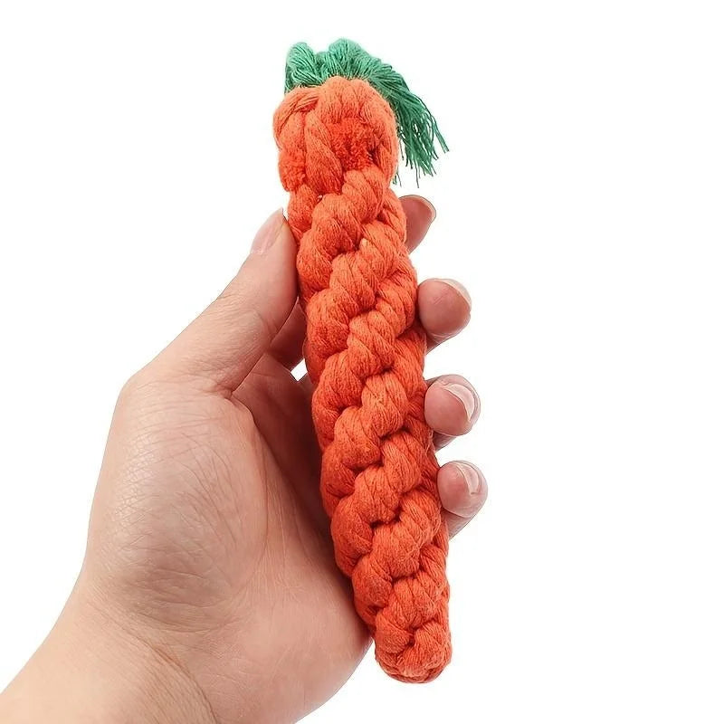 Carrot Shape Knot Dog Cat Toy Cotton Rope Chew Toy