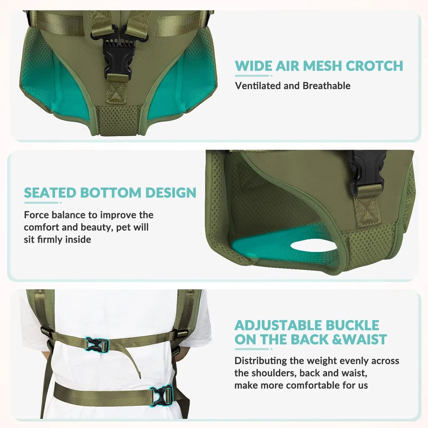 Pet Carrier Backpack For Dogs And Cats Thickened Sponge Comfort