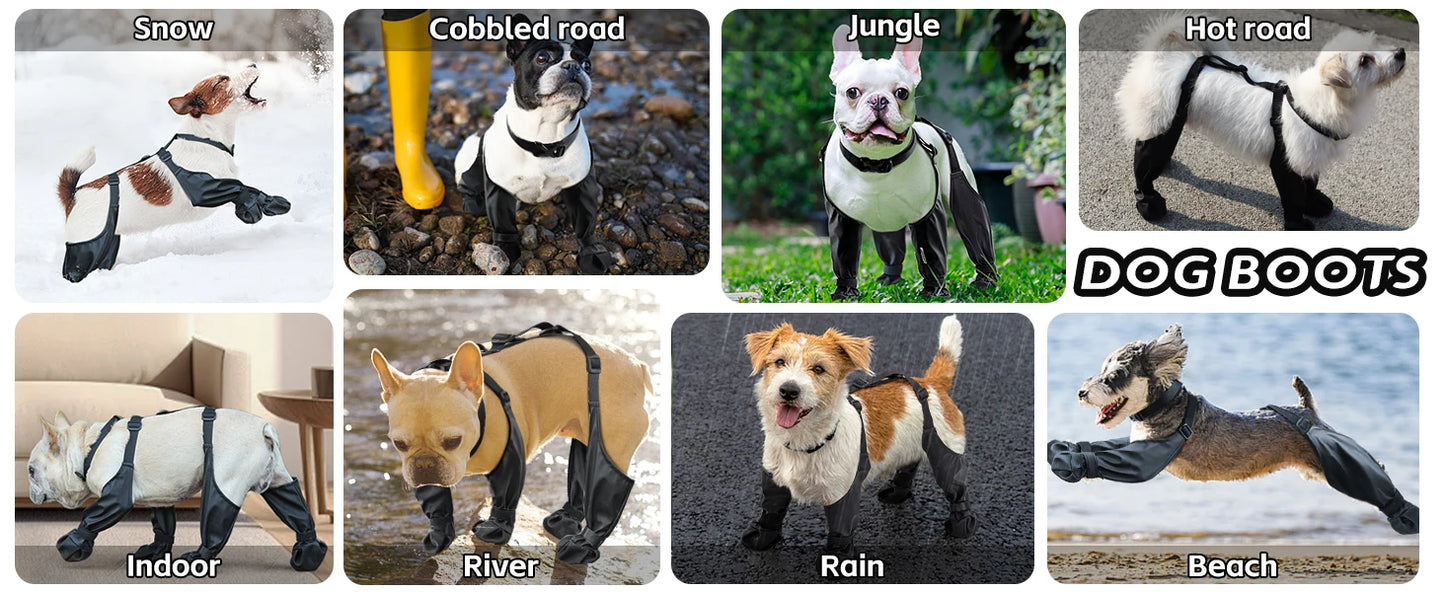 NONECN Dog Full Leg Waterproof Boots Non Slip Rain Shoes