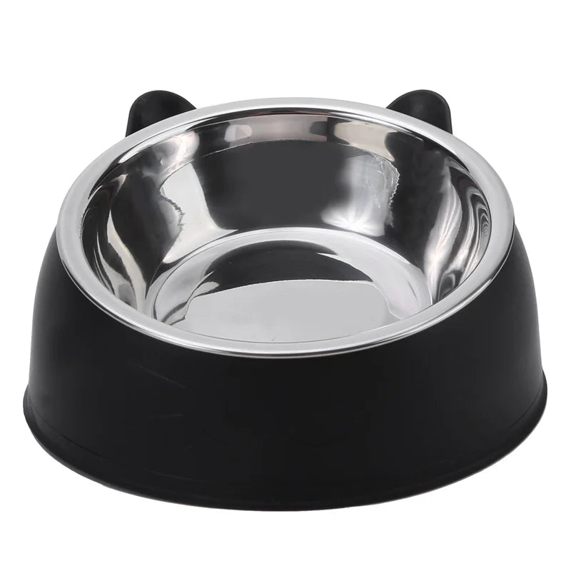 High Concerned Stainless Steel Cat Bowl Inclined Feeding Dish