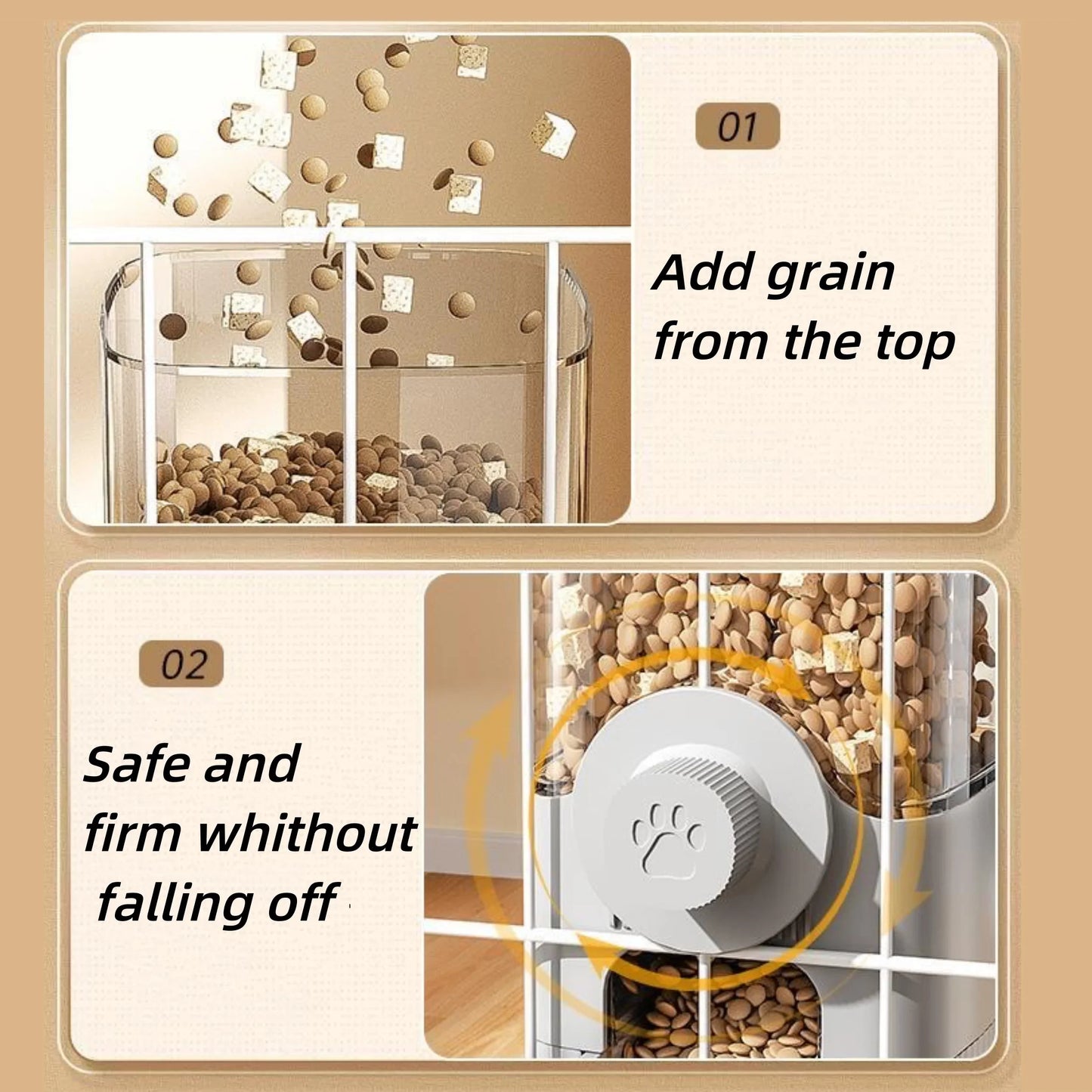 Hanging Automatic Pet Feeder And Water Dispenser For Cage