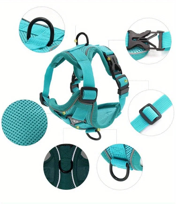NONECN No Pull Dog Harness And Leash Set Reflective