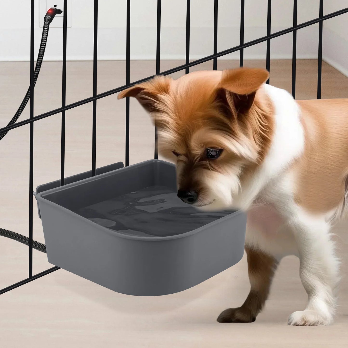 Plastic Heated Water Bowl For Pets Hanging Dog Water Bowl