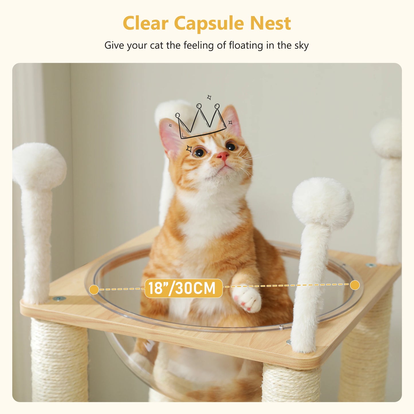 PETEPELACN Modern Cat Tree Tower with Condo and Scratching Posts