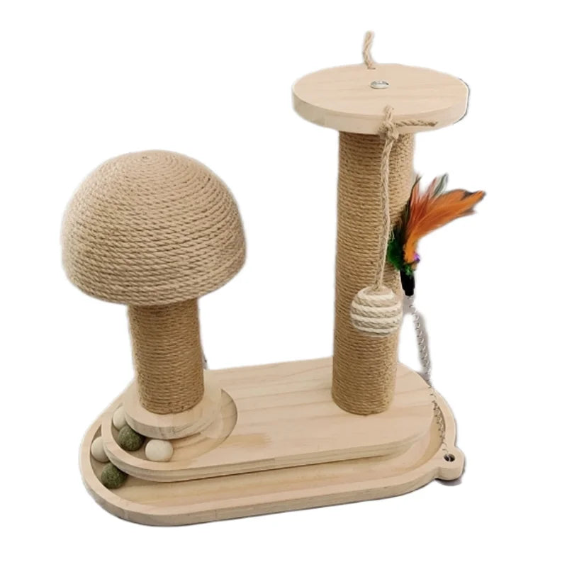 CZBNYXCN Interactive Three-Tier Cat Scratching Post Tower