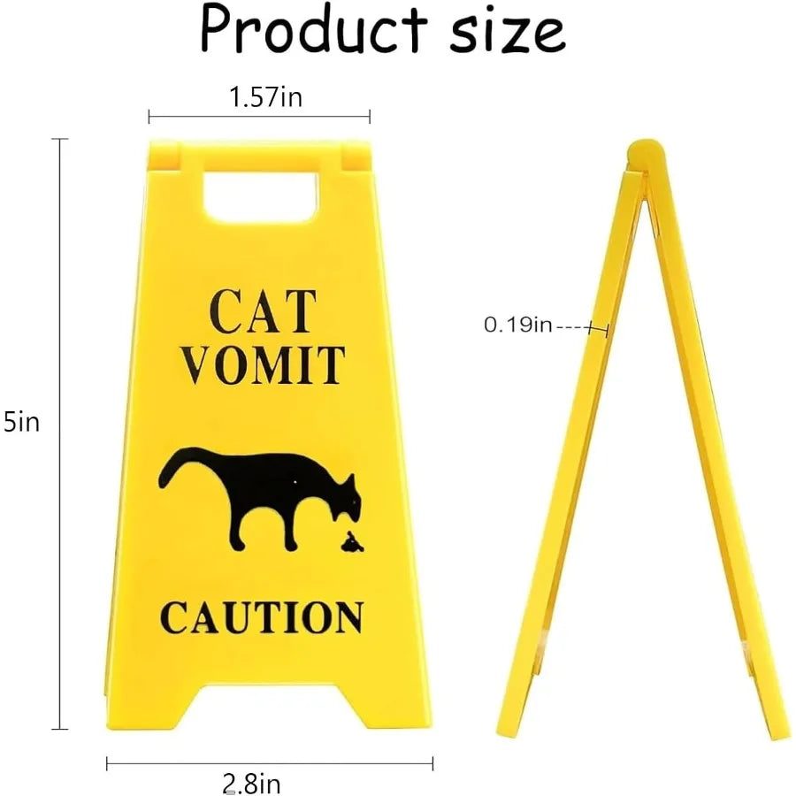 Dog Cat Vomit Caution Signs 3 Pack Acrylic US Origin
