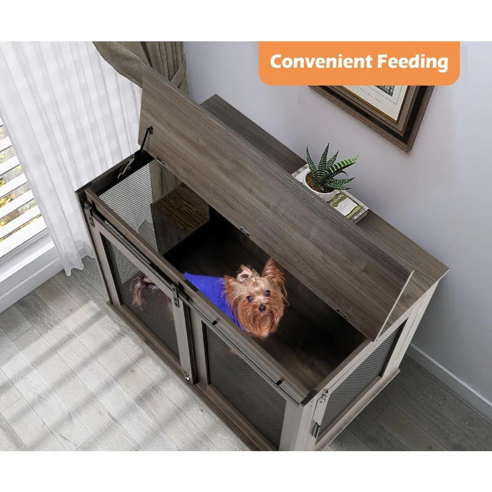 HUANZHUANG Wooden Heavy Duty Dog Crate Furniture Kennel Indoor