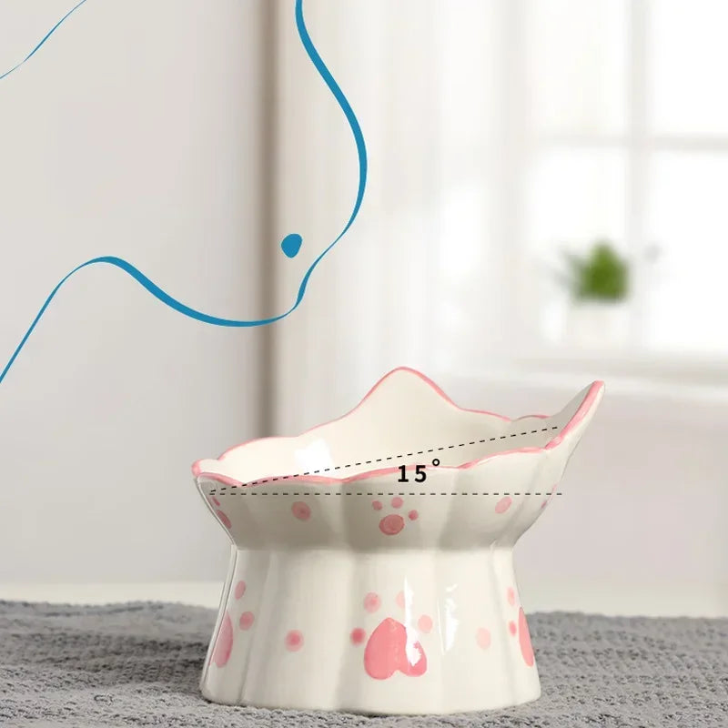Ceramic Elevated Pet Bowl Set for Dogs and Cats