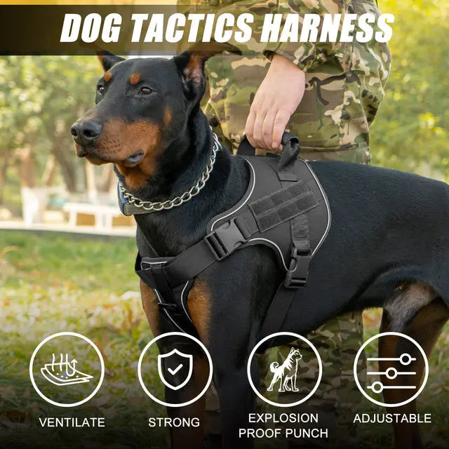NONECN Tactical Military Vest For Large Dogs Training Harness