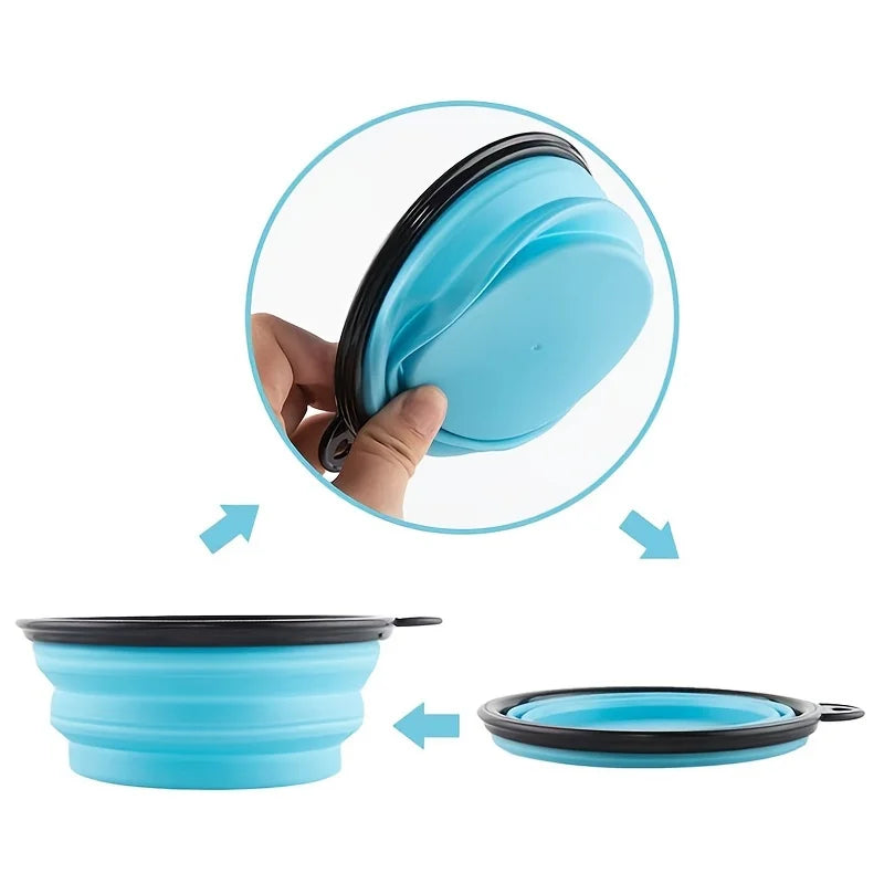 Portable Cat And Dog Food Bowl TPR Silicone Collapsible