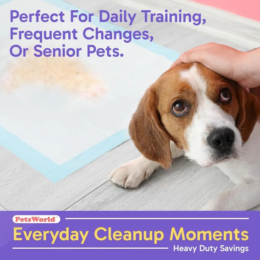 PETSWORLD Puppy Pads 300 Count Tear Resistant Economy Value