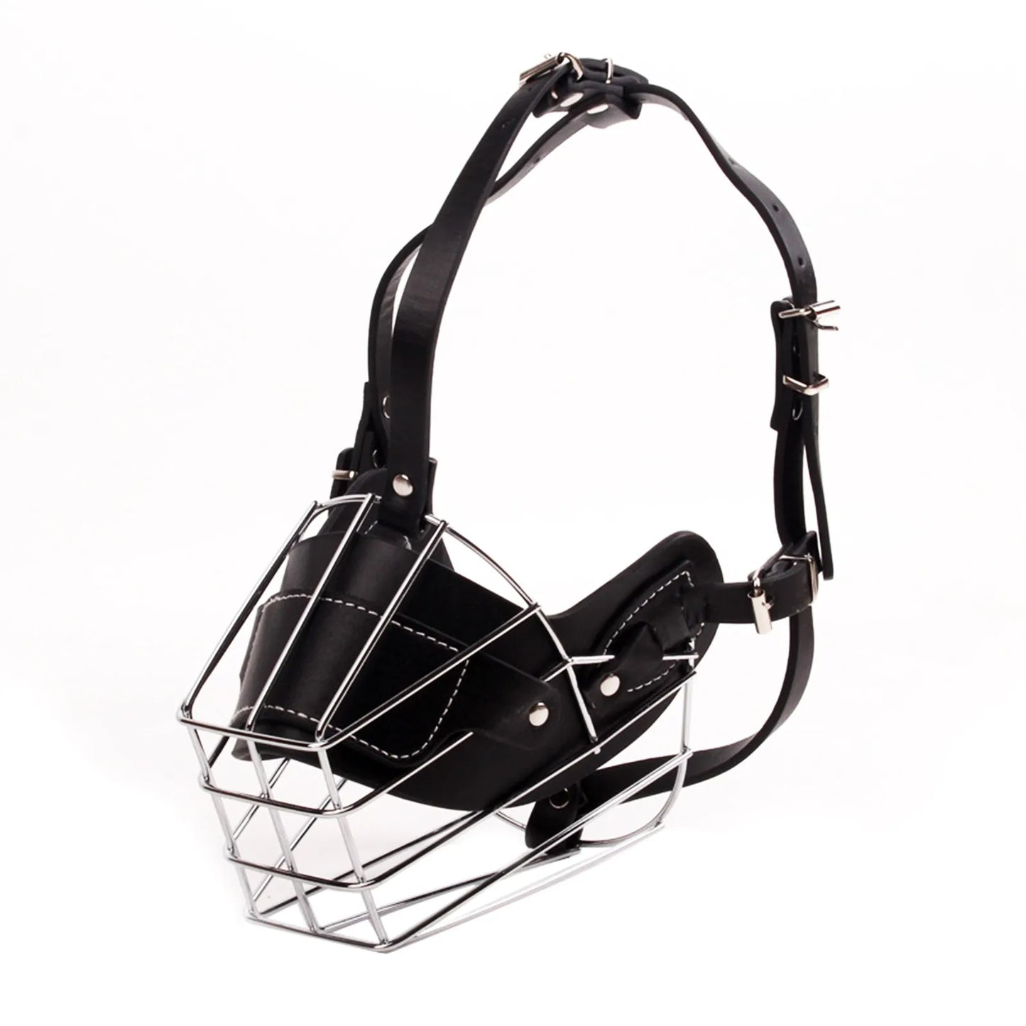 Breathable PVC Wire Dog Muzzle Basket Large Breeds Leather Straps
