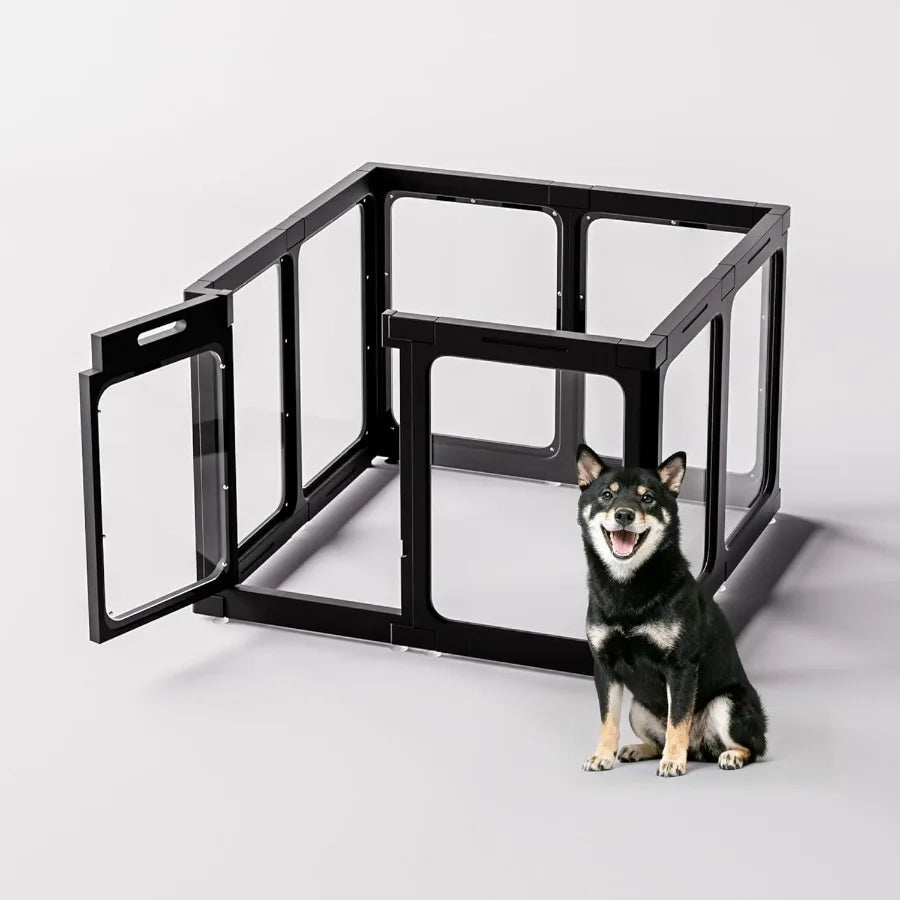 Hign-concerned Acrylic Dog Playpen Indoor Easy Assemble 8 Panel Door