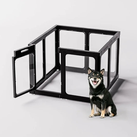 Hign-concerned Acrylic Dog Playpen Indoor Easy Assemble 8 Panel Door