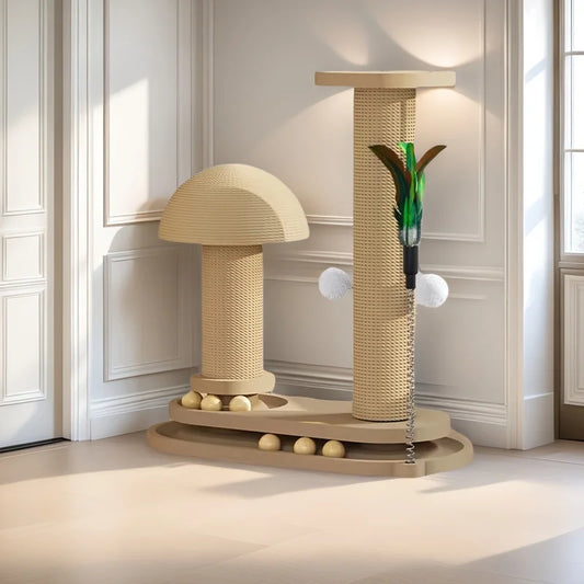 CZBNYXCN Interactive Three-Tier Cat Scratching Post Tower