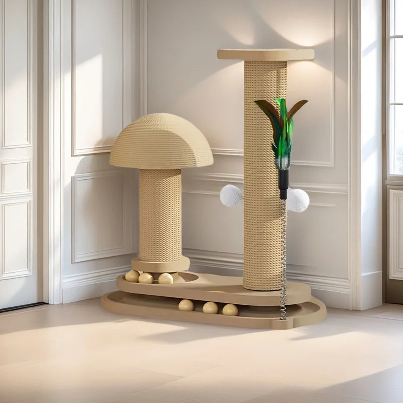 CZBNYXCN Interactive Cat Scratching Post Tower With Jute Ball Track