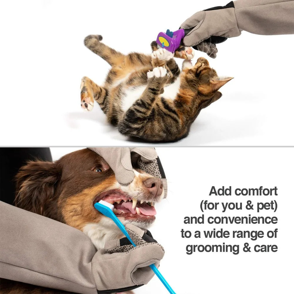 Multipurpose Pet Grooming Gloves Puncture Scratch and Water Resistant