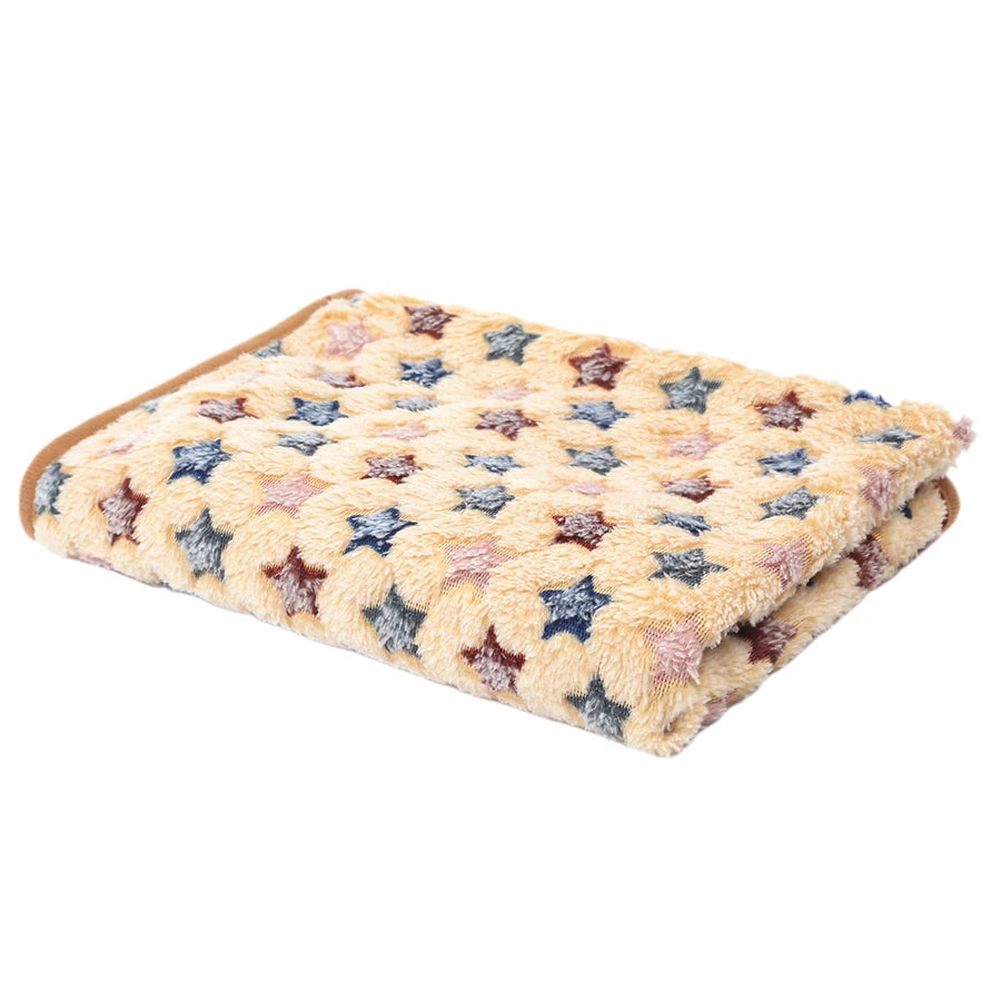 Soft Fluffy Pet Blanket Fleece Paw Print Mat for Dogs