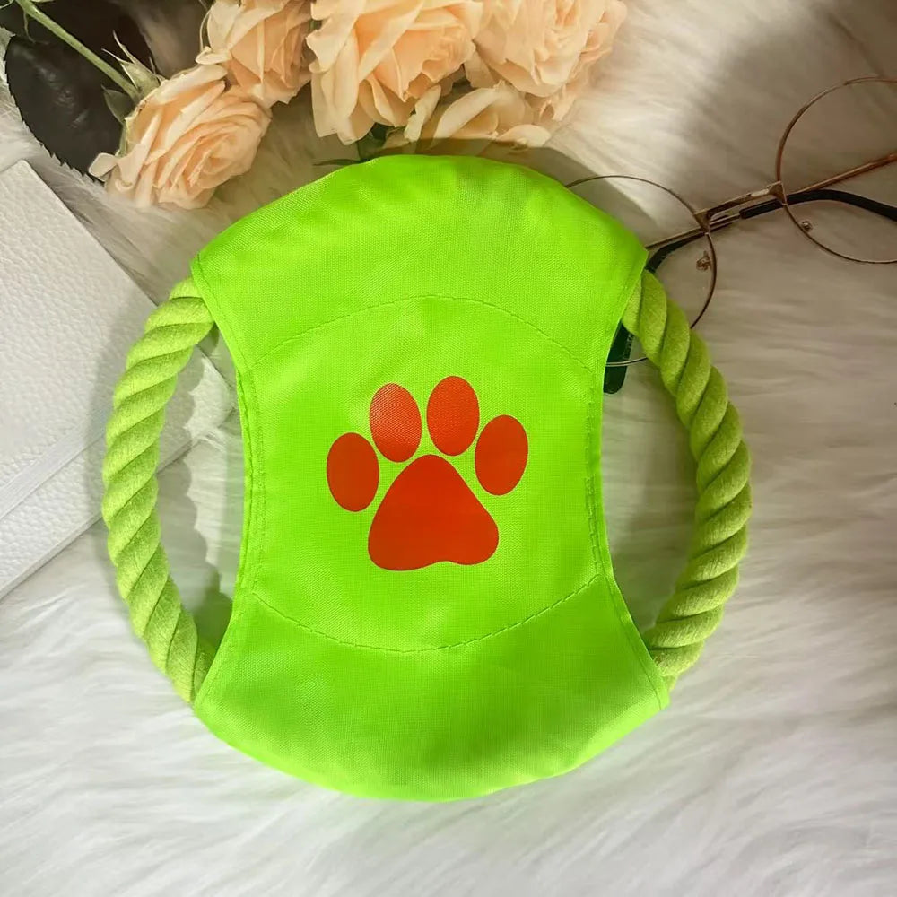Hign-concerned Pet Cotton Rope Frisbee Dog Training Toy for Interactive Play