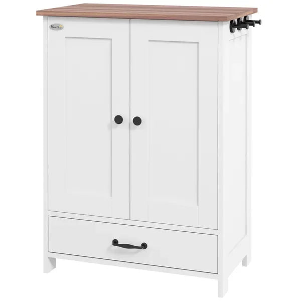 Pet Feeding Station With Hidden Double Bowls And Storage