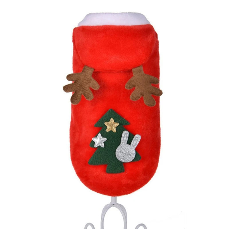 Guangdong Hooded Christmas Dog Jumpsuit Polyester Winter Coat