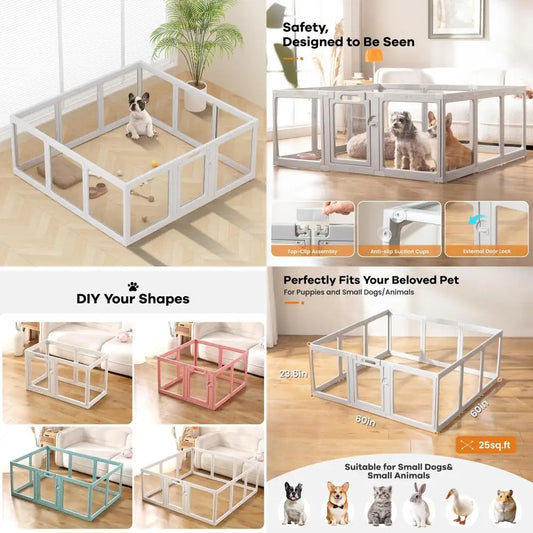 Indoor Foldable Pet Playpen For Dogs Cats Puppies And Small Animals