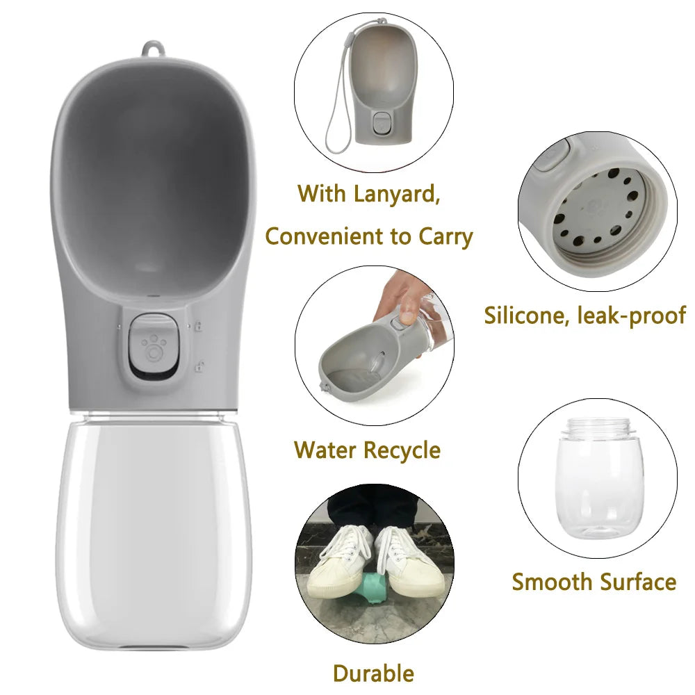 Holapet Portable Dog Water Bottle Leakproof Outdoor Hiking